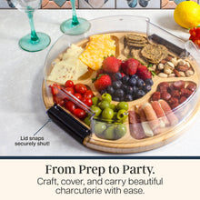 Load image into Gallery viewer, Flip, Serve &amp; Store® Round Charcuterie Board w/ Locking Lid
