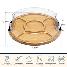 Load image into Gallery viewer, Flip, Serve &amp; Store® Round Charcuterie Board w/ Locking Lid