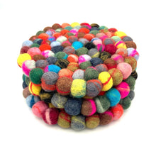 Load image into Gallery viewer, Marbled Multi-color Felt Ball Trivet