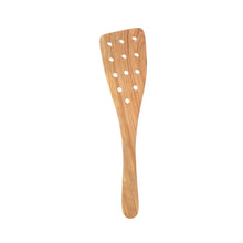 Load image into Gallery viewer, Eddingtons Italian Olive Wood Wide Pierced Spatula, 12.5in