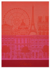 Load image into Gallery viewer, Le Jaquard Francais Tea Towel, Paris Panorama, Blue/Green- 24&quot;x 31&quot;