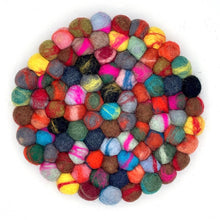 Load image into Gallery viewer, Marbled Multi-color Felt Ball Trivet