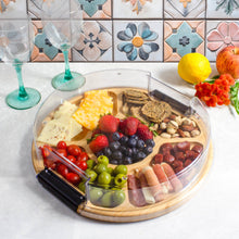Load image into Gallery viewer, Flip, Serve &amp; Store® Round Charcuterie Board w/ Locking Lid