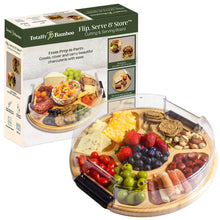 Load image into Gallery viewer, Flip, Serve &amp; Store® Round Charcuterie Board w/ Locking Lid