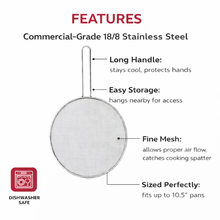 Load image into Gallery viewer, HIC Kitchen Stainless Steel Splatter Screen, 11.5in