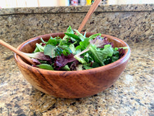 Load image into Gallery viewer, Tropical Hardwood Salad Bowl &amp; Serving Set