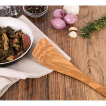Load image into Gallery viewer, Italian Olive Wood Wide Spatula for Cooking, 12.5in