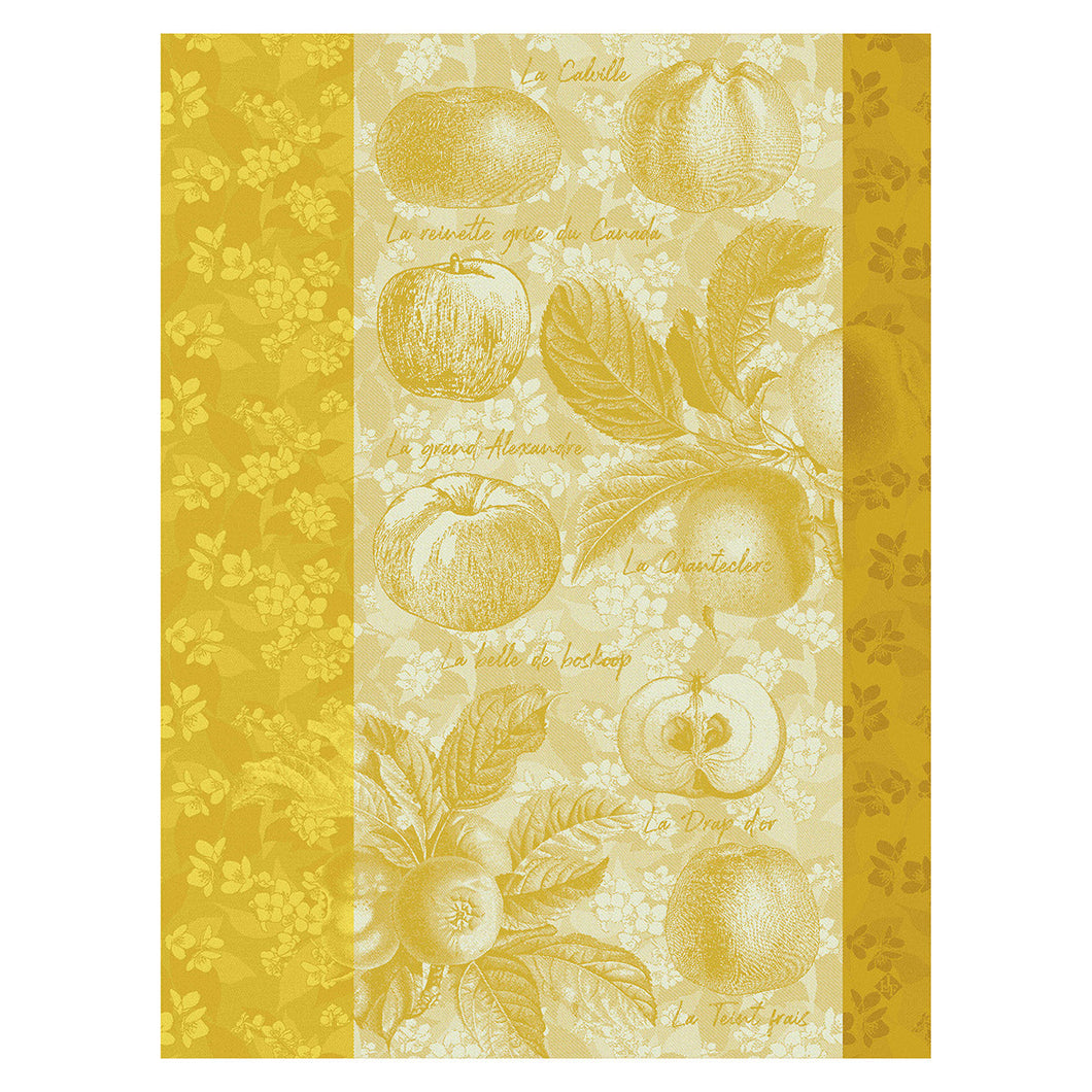 Le Jacquard Tea Towel Pommes a Croquet- Golden Yellow -24'x 31'
