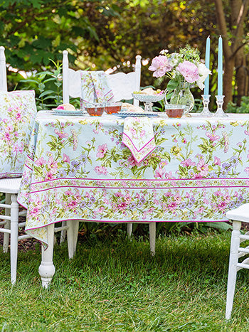 April Cornell Tablecloth Graceful Garden Aqua