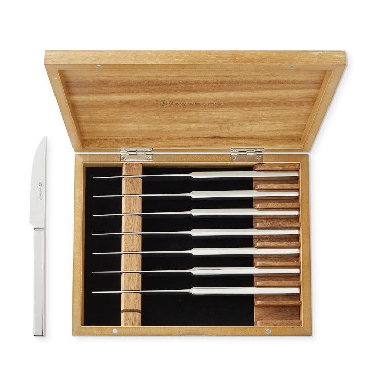 Wüsthof Stainless-Steel 8-Piece Steak Knife Box Set, Acacia - Thumbnail 2